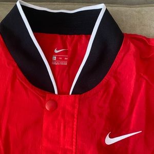 NIKE red nylon pull over XXL
